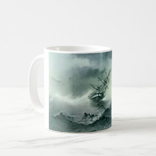 Shipwreck (von Ivan Aivazovsky) Kaffeetasse (Vorderseite Links)