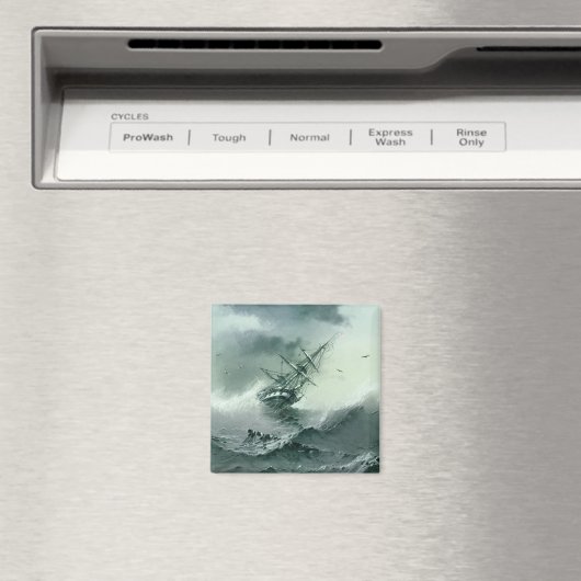 Shipwreck (von Ivan Aivazovsky) Magnet (In Situ (Geschirrspüler))