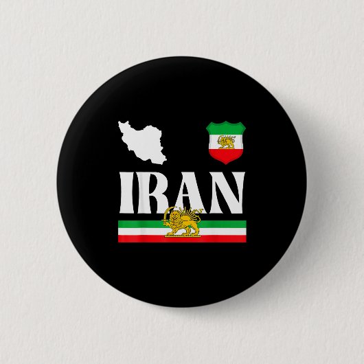 Shir o khorshid iran, Löwe und Sonne, Persien Button (Vorderseite)