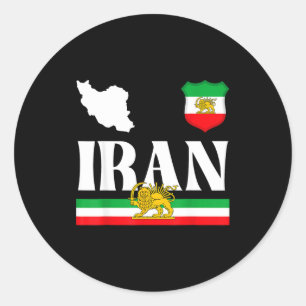 Shir o khorshid iran, Löwe und Sonne, Persien Runder Aufkleber