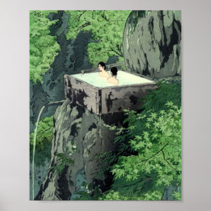 Shiraha Hotspring Shiro Kasamatsu Vintag Poster