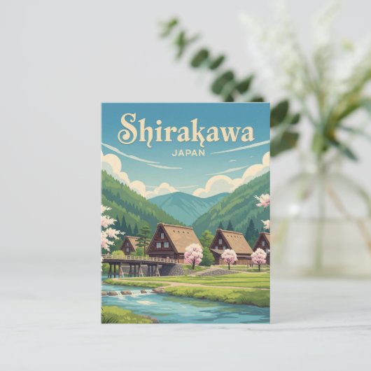 Shirakawa Gifu Japan Travel Postkarte (Stehend Vorderseite)