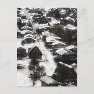 Shirakawago Snow Village Japan Reiseziel Postkarte