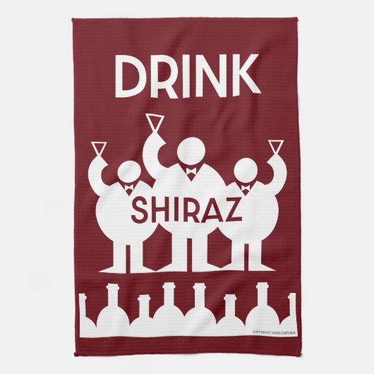 Shiraz Wine Drinkers Geschirrtuch (Vertikal)