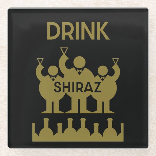 Shiraz Wine Drinkers Glasuntersetzer (Vorderseite)