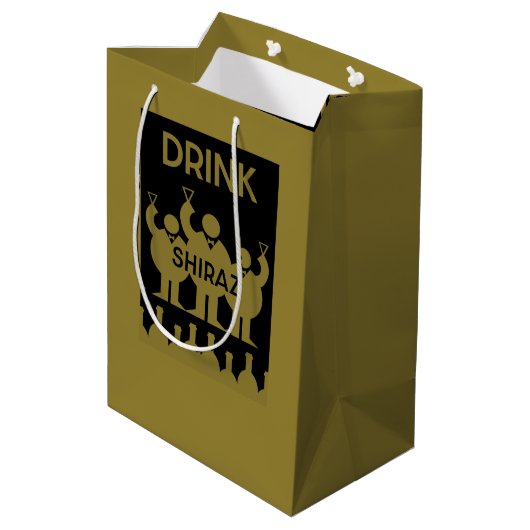 Shiraz Wine Drinkers Mittlere Geschenktüte (Rückseite Schrägansicht)