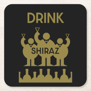 Shiraz Wine Drinkers Rechteckiger Pappuntersetzer