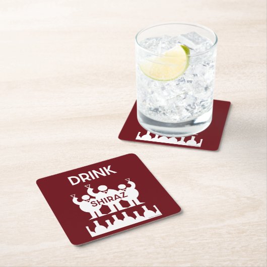 Shiraz Wine Drinkers Rechteckiger Pappuntersetzer (Vor Ort)