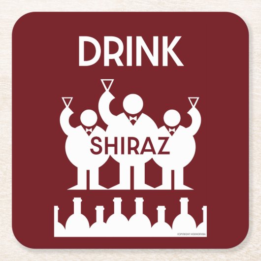 Shiraz Wine Drinkers Rechteckiger Pappuntersetzer (Vorderseite)