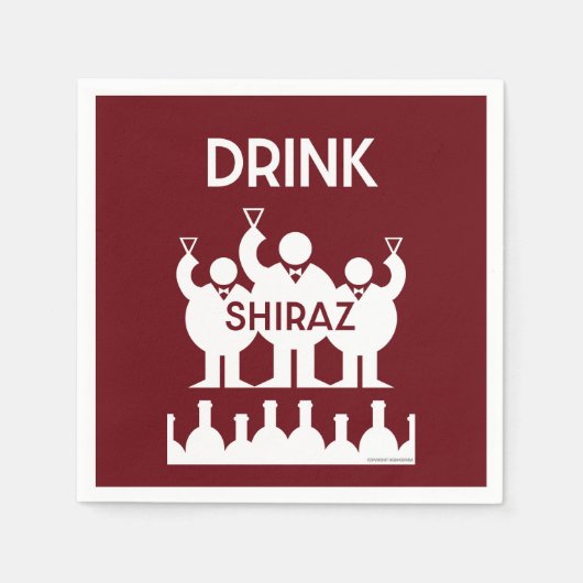 Shiraz Wine Drinkers Serviette (Vorderseite)
