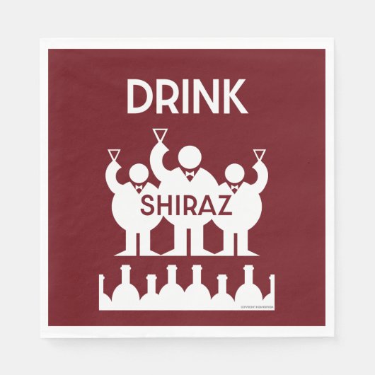 Shiraz Wine Drinkers Serviette (Vorderseite)