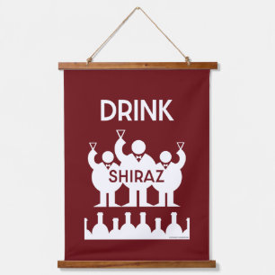 Shiraz Wine Drinkers Wandteppich Mit Holzrahmen
