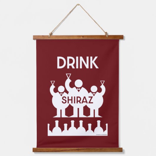 Shiraz Wine Drinkers Wandteppich Mit Holzrahmen (Vorderseite)