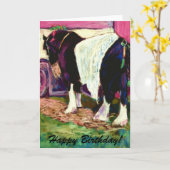 Shire Horse Birthday Card Karte (Gelbe Blume)
