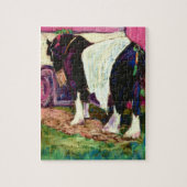 'Shire Horse' Fine Art Soft Pastel Malerei Puzzle (Vertikal)