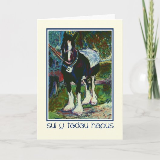 Shire Horse Vathers Day Card: Walisischer Gruß Karte (Vorderseite)