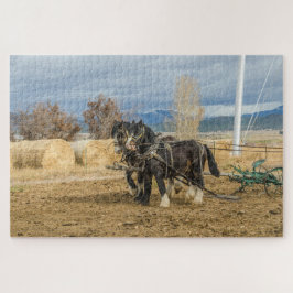 Shire Horses and Plow - 1014 Stück Puzzle