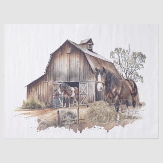 Shire Horses Seidenpapier (Vorderseite)