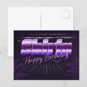 Shirin Name Vorname lila Postkarte Geburtstag