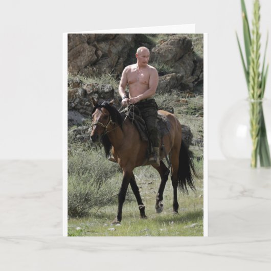 Shirless Putin reitet ein Pferd Karte (Vorderseite)