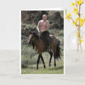 Shirless Putin reitet ein Pferd Karte (Gelbe Blume)