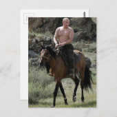 Shirless Putin reitet ein Pferd Postkarte (Vorne/Hinten)
