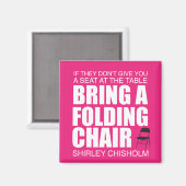 Shirley Chisholm Folding Chair Pink Magnet (Vorderseite/Rückseite)