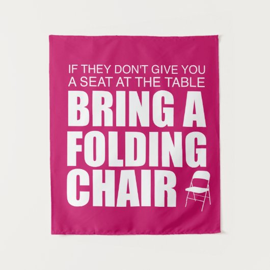 Shirley Chisholm Folding Chair Tapestry | Heiß ros Wandteppich (Vorderseite)