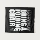 Shirley Chisholm Folding Chair Tapestry | Schwarz Wandteppich (Vorderseite (Horizontal))