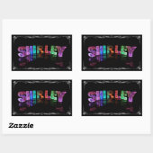 Shirley - Der Name Shirley in 3D Lights (Fotogra) Rechteckiger Aufkleber (Blatt)