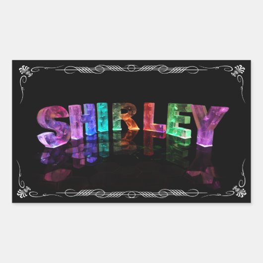 Shirley - Der Name Shirley in 3D Lights (Fotogra) Rechteckiger Aufkleber (Vorderseite)