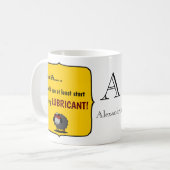 Shirley Funny Sheep Verwenden Sie LubricGelbe Mono Kaffeetasse (Vorderseite Links)