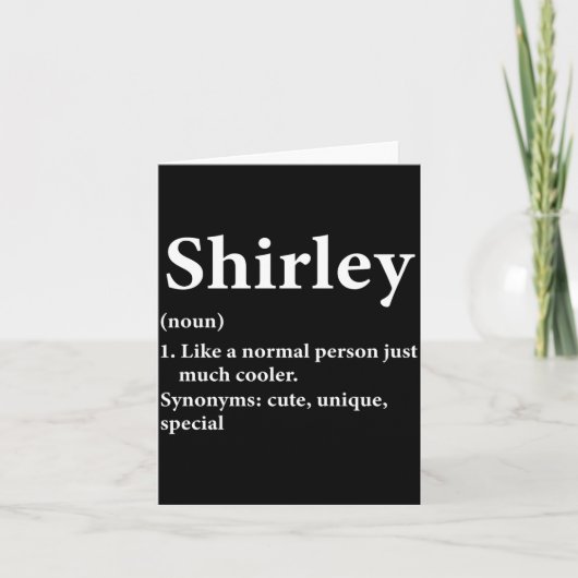 Shirley Name Definition Lustig D  Karte (Vorderseite)