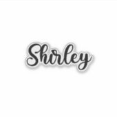 Shirley Name - Handgeschriebene Kalligrafie Aufkleber (Vorderseite)