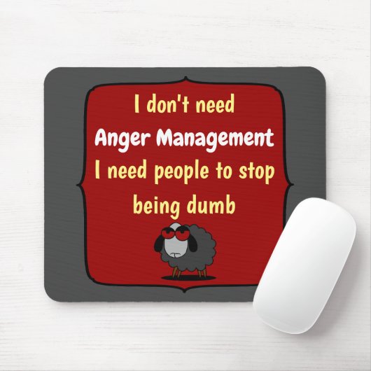 Shirley Sheep Funny Sarcasm Anger Management Dumb Mousepad (Mit Mouse)