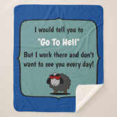 Shirley Sheep Funny Sarcasm Go To Hell Editable Sherpadecke (Vorderseite)