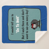 Shirley Sheep Funny Sarcasm Go To Hell Editable Sherpadecke (Vorderseite (Horizontal))