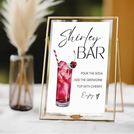 Shirley Temple Bar Sign, Shirley Mocktail Print Poster