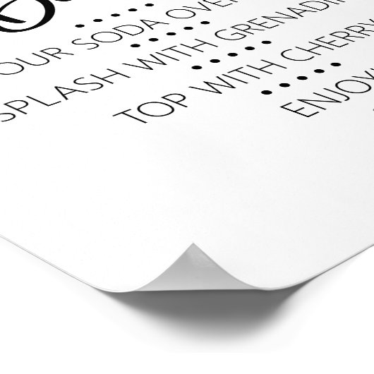 Shirley Temple Mocktail Bar Sign Poster (Ecke)