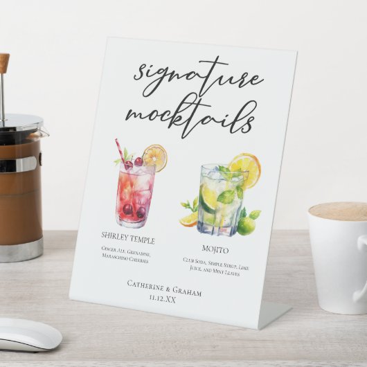 Shirley Temple Mojito Signature Mocktails Menü Sockelschild (In SItu)