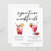Shirley Temple Strawberry Daiquiri Mocktails Menü (Vorne/Hinten)