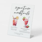 Shirley Temple Strawberry Daiquiri Mocktails Menü Sockelschild (Vorderseite)