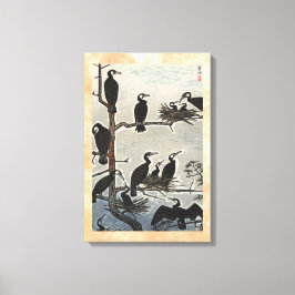 Shiro Kasamatsu Ansammlung Cormorants ukiyo-e Leinwanddruck