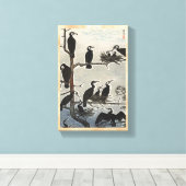 Shiro Kasamatsu Ansammlung Cormorants ukiyo-e Leinwanddruck (Insitu (Holzboden))