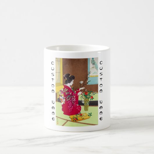 Shiro Kasamatsu Ikebana Japan Blumen-Damenszene Kaffeetasse (Mittel)