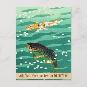 Shiro Kasamatsu Karp Koi Fischteich japanese Art Postkarte