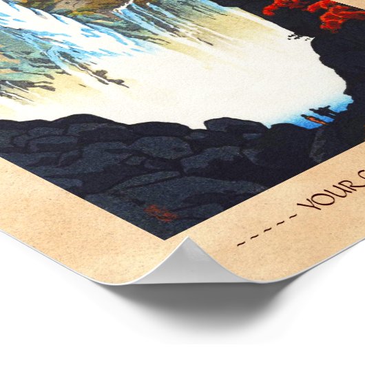 Shiro Kasamatsu Kegon Wasserfall bei Nikko hanga Poster (Ecke)