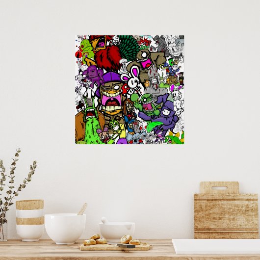 Shiroi Usagi Leinwand Poster (Küche)