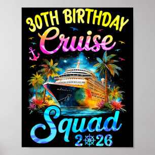 Shirt 30. Geburtstags-Kreuzfahrt-Squad Cruising Poster