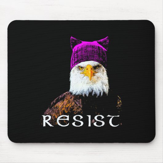 Shirt-Adler mit rosa Strick-Hut für Solid Mousepad (Vorne)